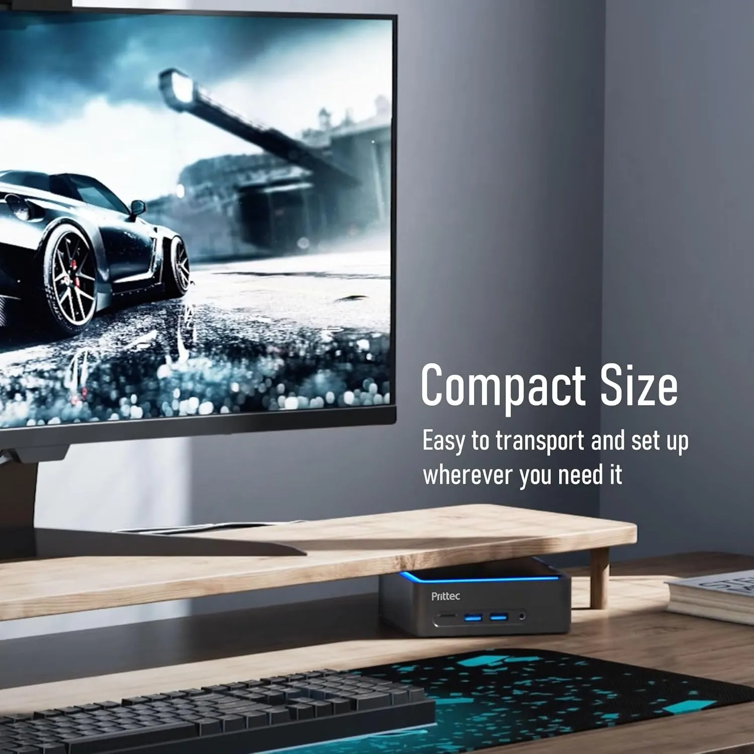 F8 Mini PC, Intel 13th gen i7-13620H, 32GB DDR4 RAM, 1TB M.2 SSD, Support 8K, Four Display, HDMI x2, USB3.2 Gen 1 x2, USB2.0 x2, Type-C x2, WiFi6/BT5.2, 2.5GB LAN x1, Win11 Pro