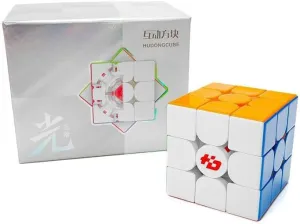 Fanxin HuDong Light 3x3 Maglev Magnetic UV 3x3 Speed Cube - Puzzle Magic Cube for Kids & Adults