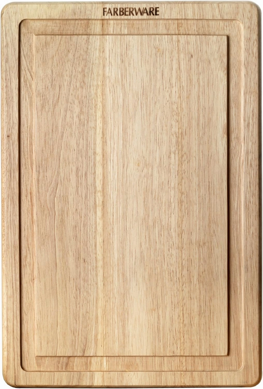 Farberware Hardwood Cutting Board with Drip Groove Trench, 12-Inch-by-18-Inch, Natural