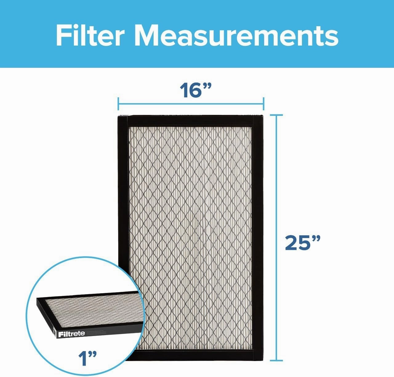 Filtrete 16x25x1 Air Filter, MPR 2800, MERV 14, Healthy Living Ultrafine Particle Reduction 3-Month Pleated 1-Inch Air Filters, 2 Filters, White