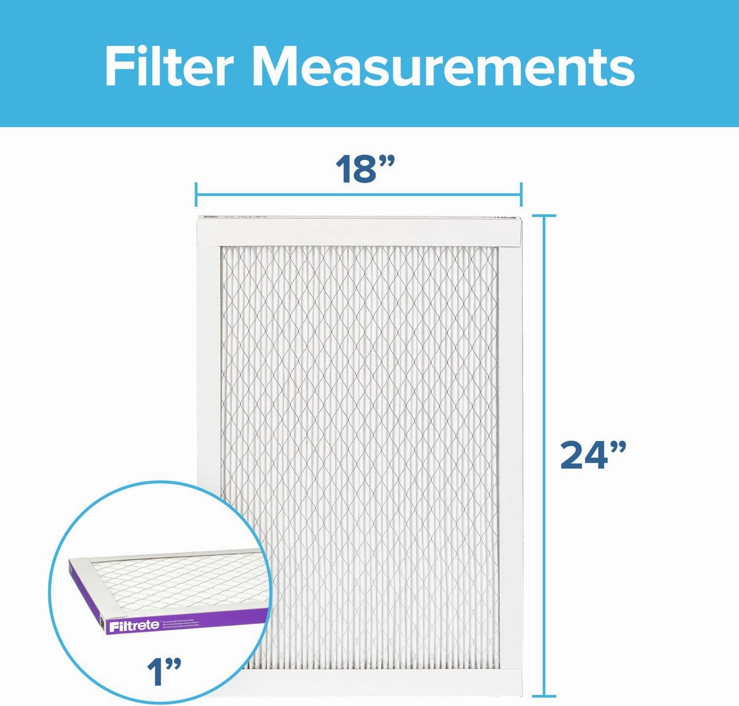 Filtrete 18x24x1 AC Furnace Air Filter, MERV 12, MPR 1500, CERTIFIED asthma & allergy friendly, 3 Month Pleated 1-Inch Electrostatic Air Cleaning Filter, 2-Pack (Actual Size 17.81x23.81x0.78 in)