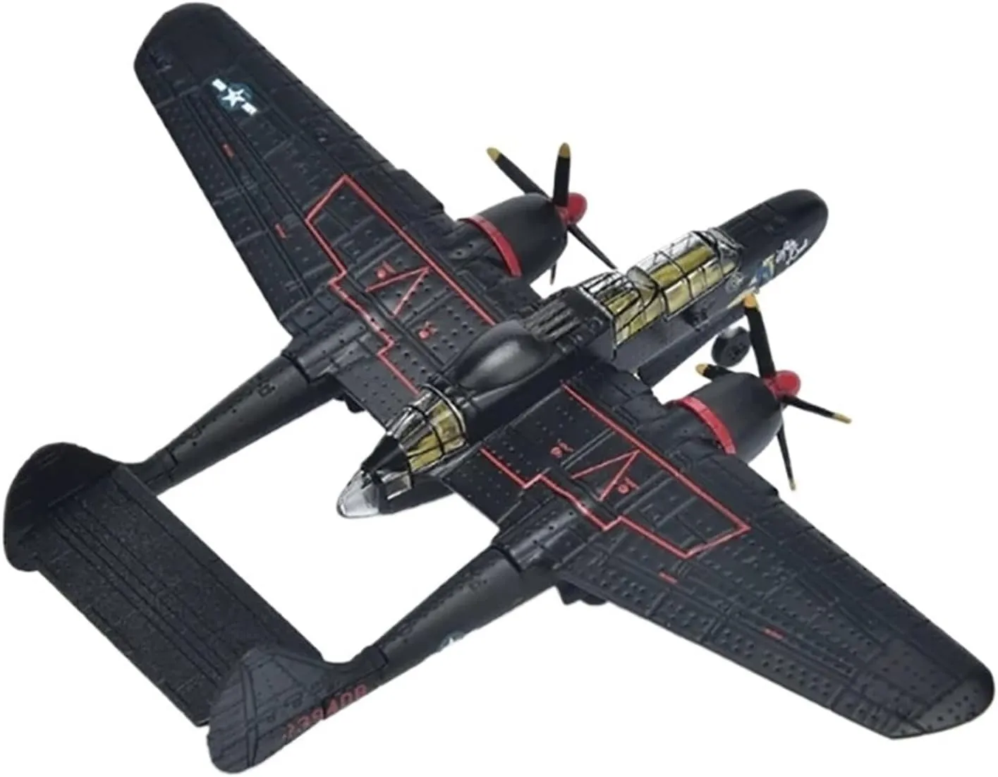 Finished Models 1/14 4 Scale American Night Fighter P-61B Black Widow Alloy Collectible Decoration Scale Airplanes