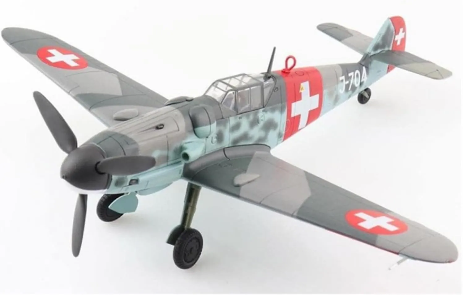 Finished Models 1:48 Swiss Air Force 109 Fighter J-704 Fliegerkompanie Alloy Model Static Objects Scale Airplanes