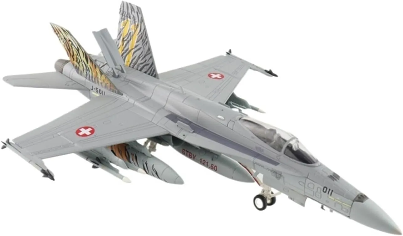 Finished Models 1:72 Scale Swiss Air Force F/A-18C Tiger Meet J-5011 Alloy Model Ornament Scale Airplanes