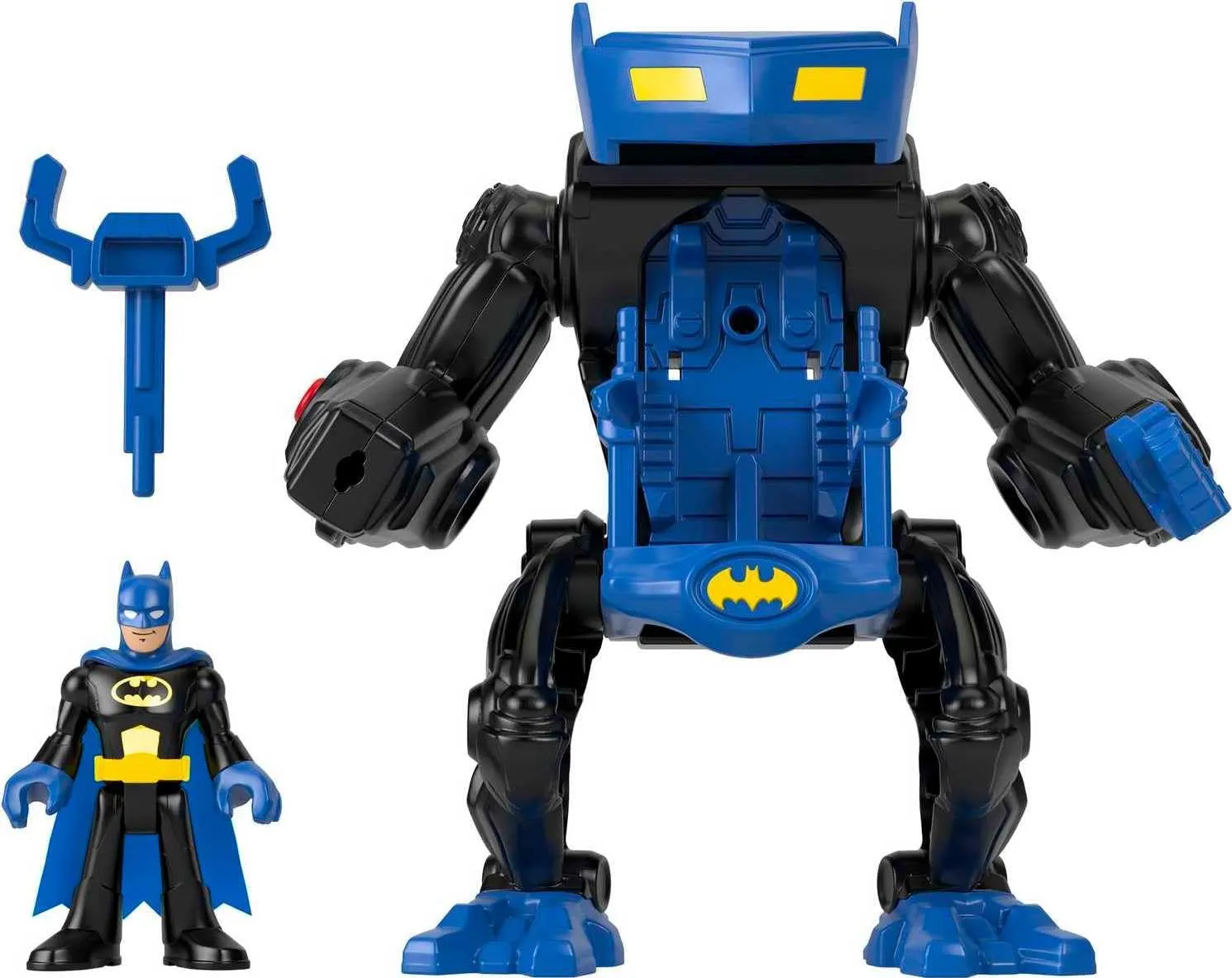 Fisher-Price Imaginext DC Super Friends Batman Toy Battling Robot with Poseable Figure & Lights for Pretend Play Kids Ages 3  Years​