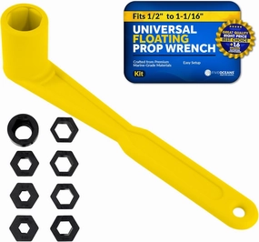 Five Oceans Universal Prop Wrench Kit with Multiple Sockets, Floating Boat Propeller Wrench Nuts for Outboards and Stern Drives, Ideal Pontoon, Sport and Fishing Boat