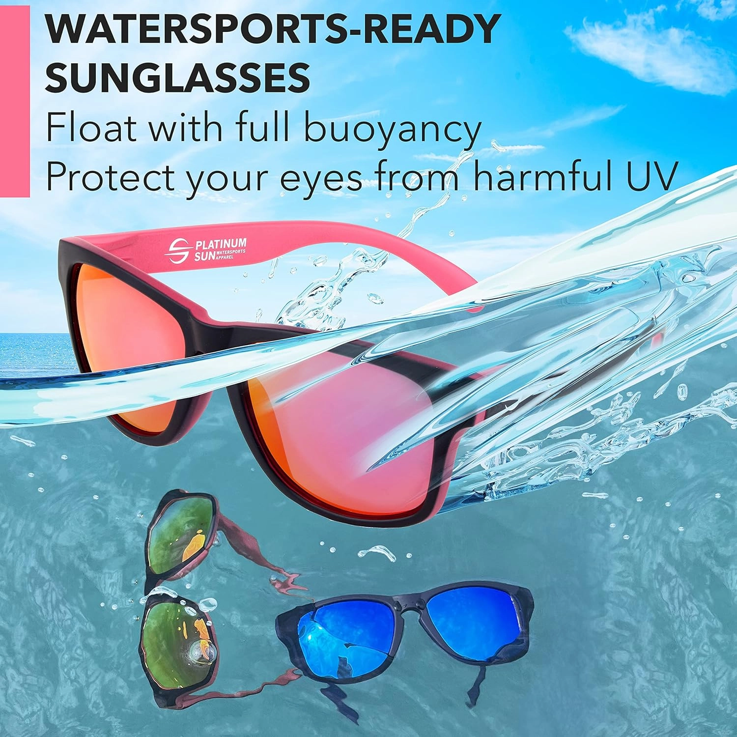 Floating Polarized Sports Sunglasses for Men and Women | Lightweight & Durable Sun Glasses with UV400 Protection