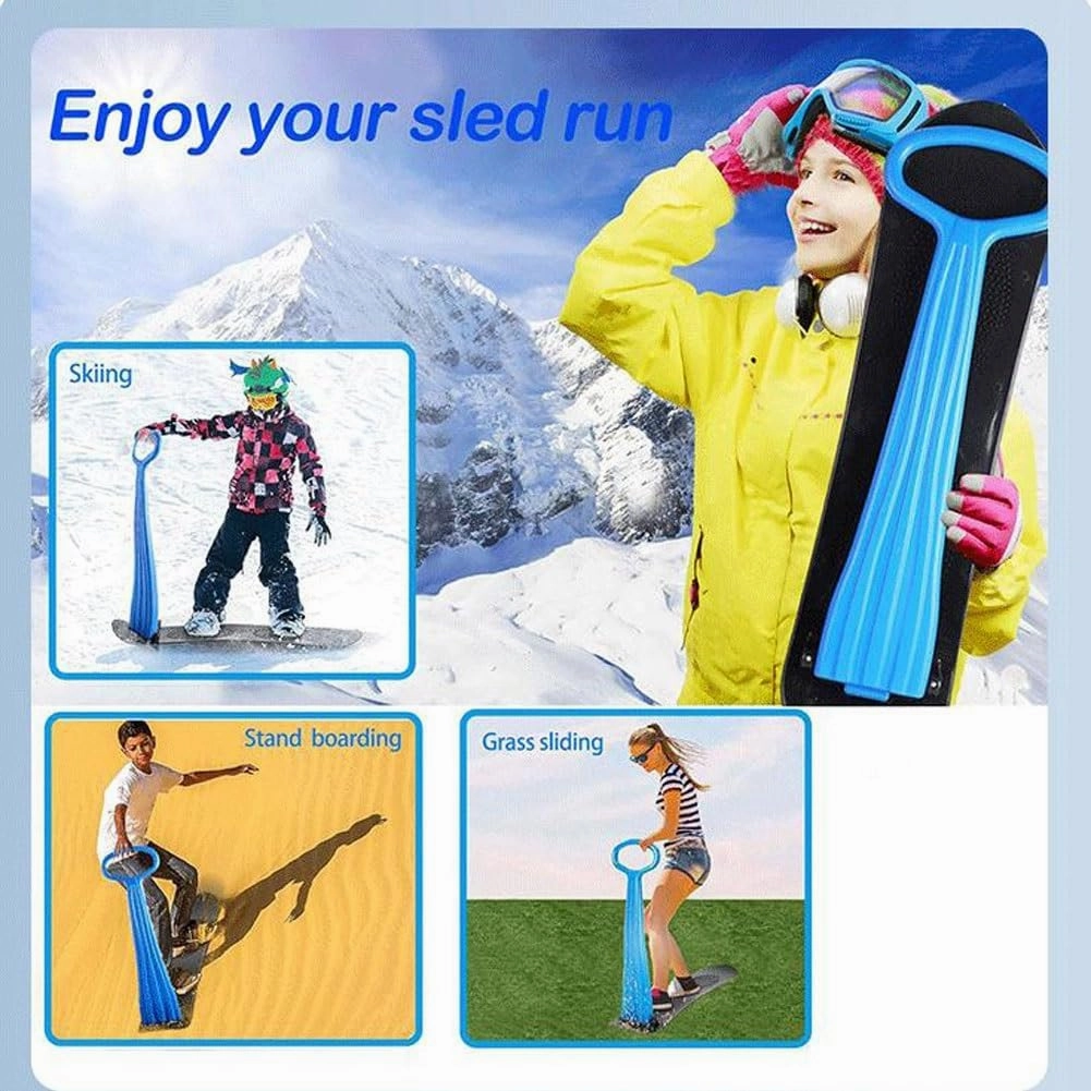 Foldable Snow Sledge Kids Ski Board Sleigh Sled Skateboard for Outdoor Snow Sledding Toboggan Snow Sled Board Suitable for Skiing Grass Skiing Sand Skiing(Red)