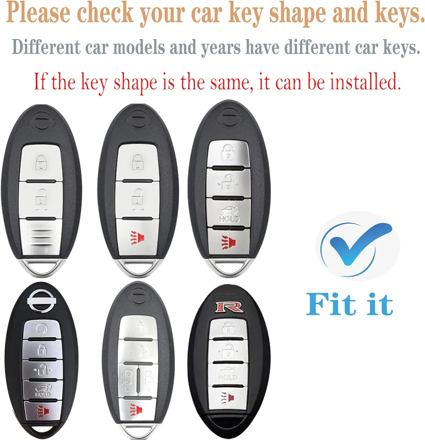 for nissan Key fob Cover case with chain,Soft TPU Protect car Key Compatible with Altima Rogue Maxima Pathfinder ect 3/4/5 buttons Remote Smart Key,Key case-Black
