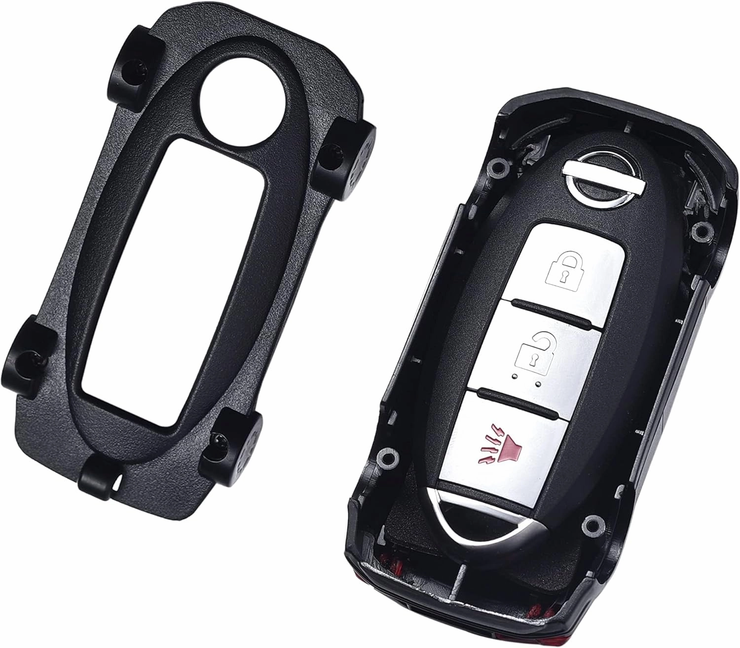 for Nissan Key Fob Cover Car Styling Protection Key Shell-Key fob case compatible with Nissan Altima Maxima Sentra Armada Pathfinder Rogue Smart Remote Key and key 2/3/4/5 Button - Black