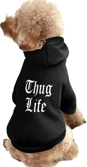 FunnyStar Thug Life Dog Sweatshirt Warm Pet Hoodies Sweater For Cat Dog