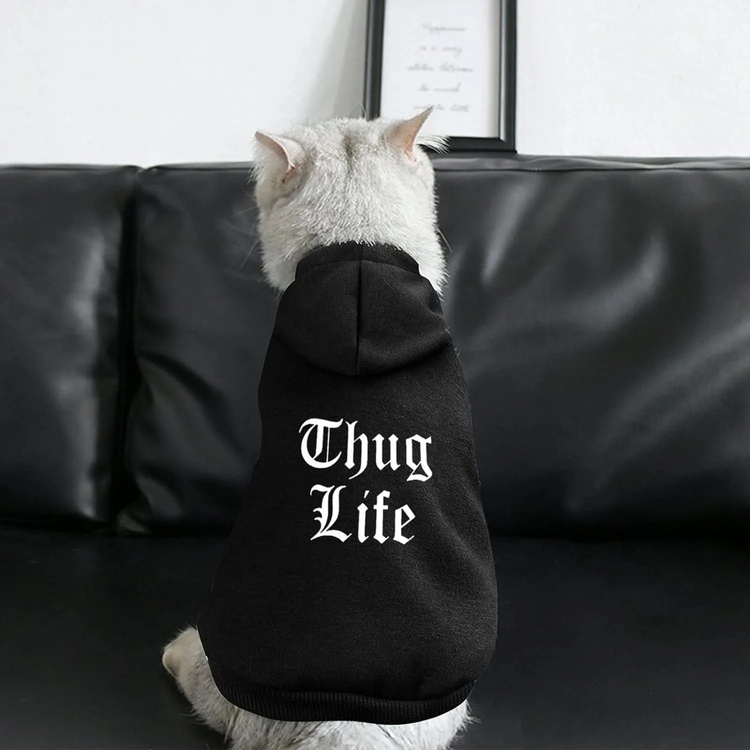 FunnyStar Thug Life Dog Sweatshirt Warm Pet Hoodies Sweater For Cat Dog
