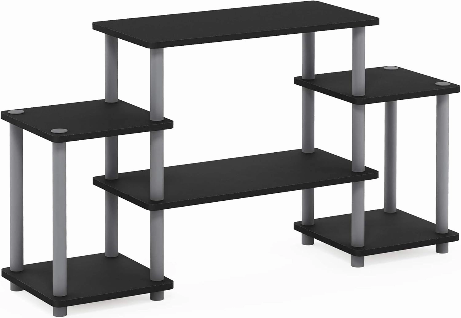 Furinno Turn-N-Tube No Tools Entertainment TV Stands, Black/Grey