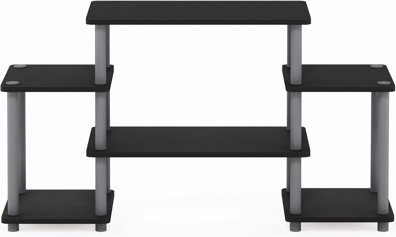 Furinno Turn-N-Tube No Tools Entertainment TV Stands, Black/Grey