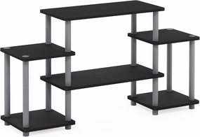 Furinno Turn-N-Tube No Tools Entertainment TV Stands, Black/Grey