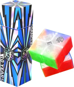 GAN 251 M Leap 10th Anniversary Special Edition, 2x2 Speed Cube Magnetic Mini Brain Teaser 56 Magnets Puzzle Fidget Toy for Kids Adults