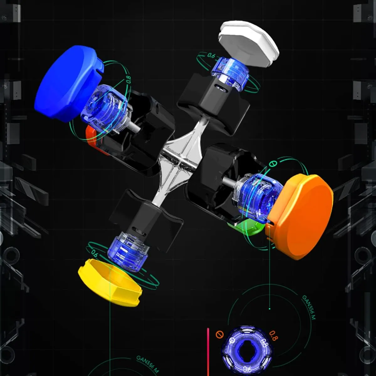 GAN 356 M 3x3 Magic Speed Cube Stickerless 3x3x3 Magnetic Cube Gans 356M(Standard Version with GES)