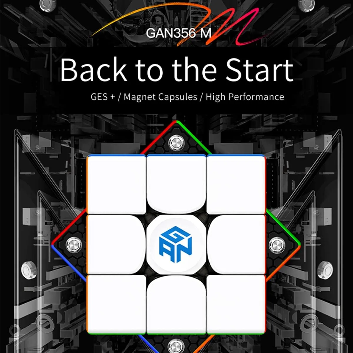 GAN 356 M 3x3 Magic Speed Cube Stickerless 3x3x3 Magnetic Cube Gans 356M(Standard Version with GES)