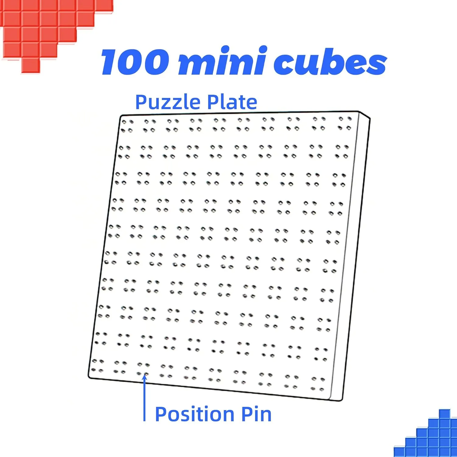 GAN Mosaic Cubes 10x10, 100pc 3x3 Mini Cubes, with Puzzle Plate, Magic Cube Puzzle Toy for Kids Adults