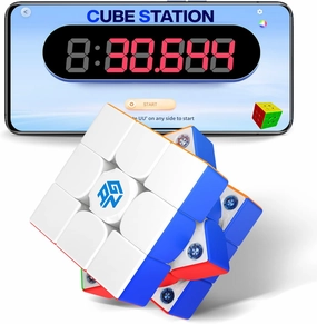 GAN 356 i Carry 2 UV Coated, Smart Speed Cube 3x3 Magnetic Connected Electronic Bluetooth Speedcube for Kids Adults Timer Tracking Movement Steps with App Online Competition, Battery Replaceable