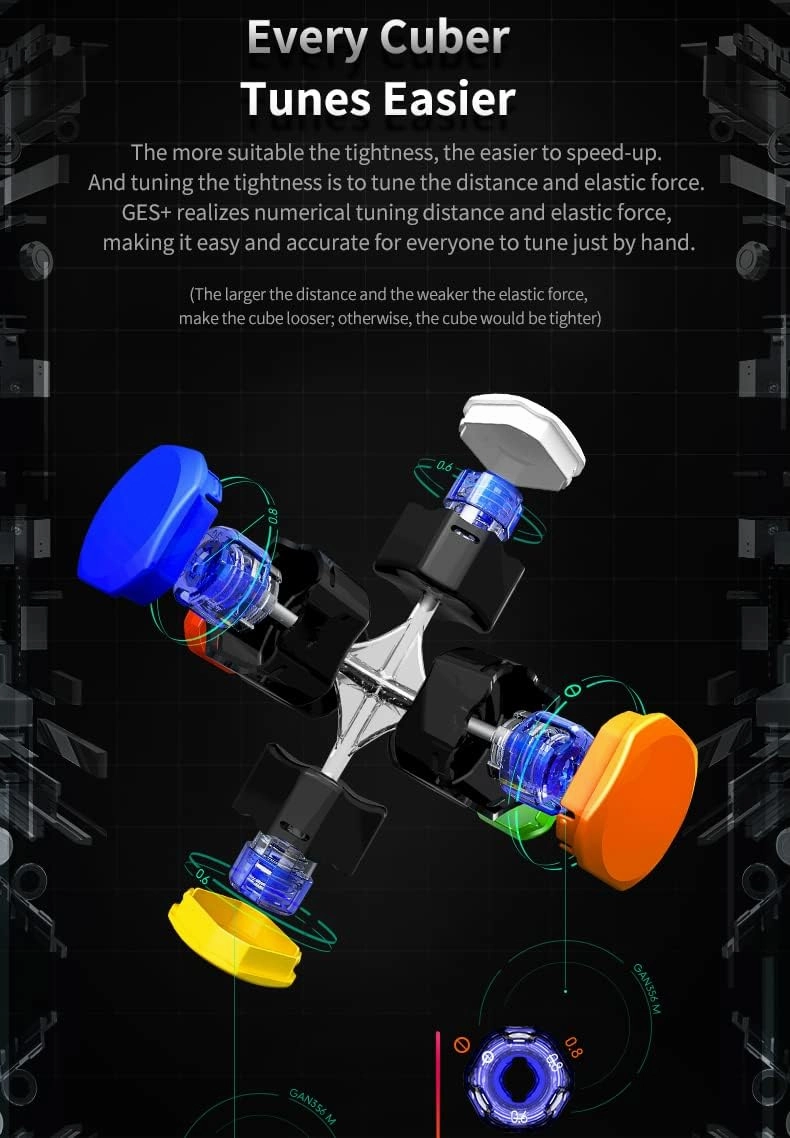 GAN 356 M, 3x3 Magnetic Speed Cube Stickerless Gans 356M Magic Cube Gan Cube (Lite ver. 2020, no Extra GES)