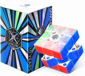 GAN 356 M E UV, 3x3 Magnetic Speed Cube 48 Magnets Customized 12 Tension Settings Upgraded GAN356 M Puzzle Toys for Kids Adults, 10 Years Edition