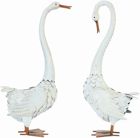 Garden Statues and Sculptures Outdoor Metal Cute Swan Lawn Ornaments Yard Decoraitions Christmas Garden Decoration Garden Ornaments Outdoor Sculpture for Garden