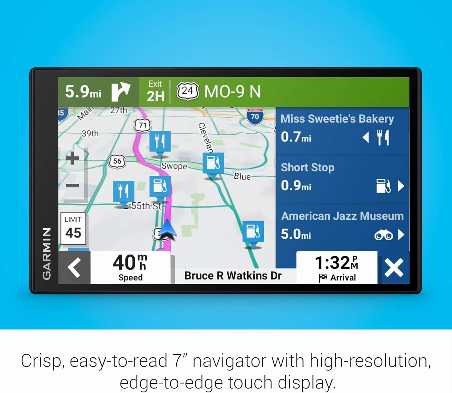 Garmin DriveSmart 86, 8-inch Car GPS Navigator with Bright, Crisp High-Resolution Maps and Garmin Voice Assist (Renewed)