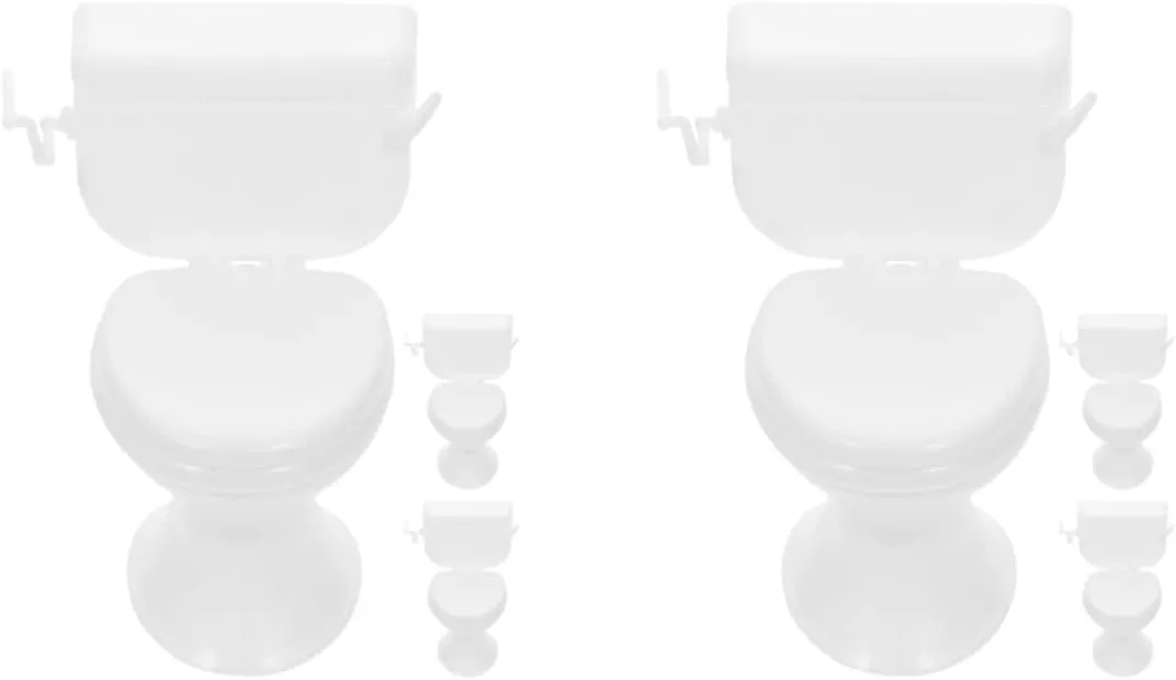 Garneck 5sets 3pcs Mini Toilet Decoration Cute Plastic Bathroom Accessory for Dollhouse Realistic Miniature Furniture for Mini House Supply Teens 3pcs*5