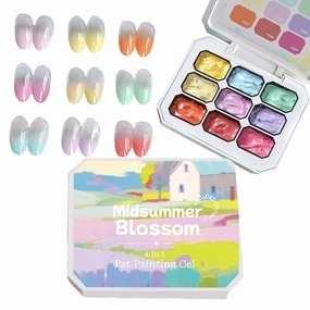 Gel Paint for Nails Art | Paint Nail Gel 9-Colors | Long-Lasting No Wipe UV/LED Curing Polish Art for Home Personal Salon French Manicure