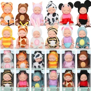 Generic 12pcs Adorable Mini Animal Baby Dolls, 4.5 Inch Lifelike Realistic Baby Toy Dolls with Animal Clothes, Cute Small Baby Dolls for Kids Girls Boys Toddlers, Easter Gifts
