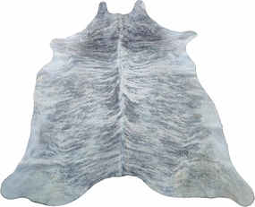 Genuine Gray Brindle Cowhide Rug - Authentic Animal Skin Area Rug/Carpet for Living Room, Bedroom, Dining Room, etc. - (6 ft x 5-6 ft)