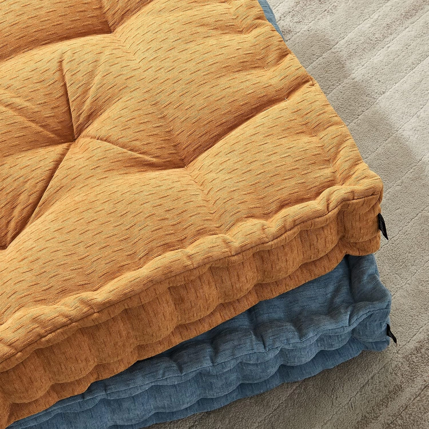 Getmo Resin Floor Pillow,Large Floor Cushion,Meditation Pillow,Square Floor Pillows Seating for Adults,Chenille Thick Meditation Cushion for Yoga Living Room Balcony Outdoor Tatami,20x20 Inch,Brown2