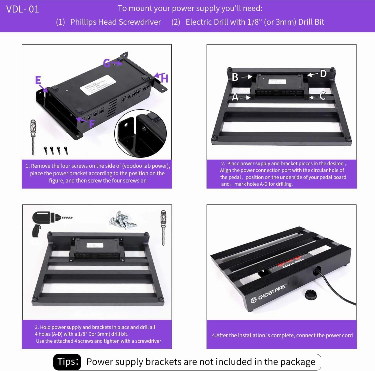 Ghost Fire Guitar Pedal Board Aluminum Alloy 4.21lb Effect Pedalboard 27.5''x12.5'' with Carry Bag,V-STANDARD 3.0
