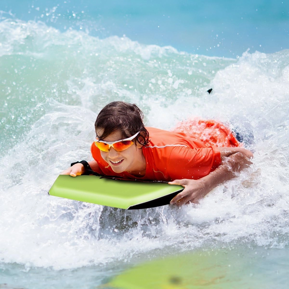 Giantex 41’’ Bodyboard Super Lightweight Surfing Body-Board w/Leash IXPE Deck EPS Core Boarding