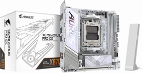GIGABYTE X870I AORUS PRO ICE AMD AM5 LGA 1718 Motherboard, Mini-ITX, DDR5, 2X M.2, PCIe 5.0, USB-C, WIFI7, 2.5GbE LAN, EZ-Latch, 5-Year Warranty