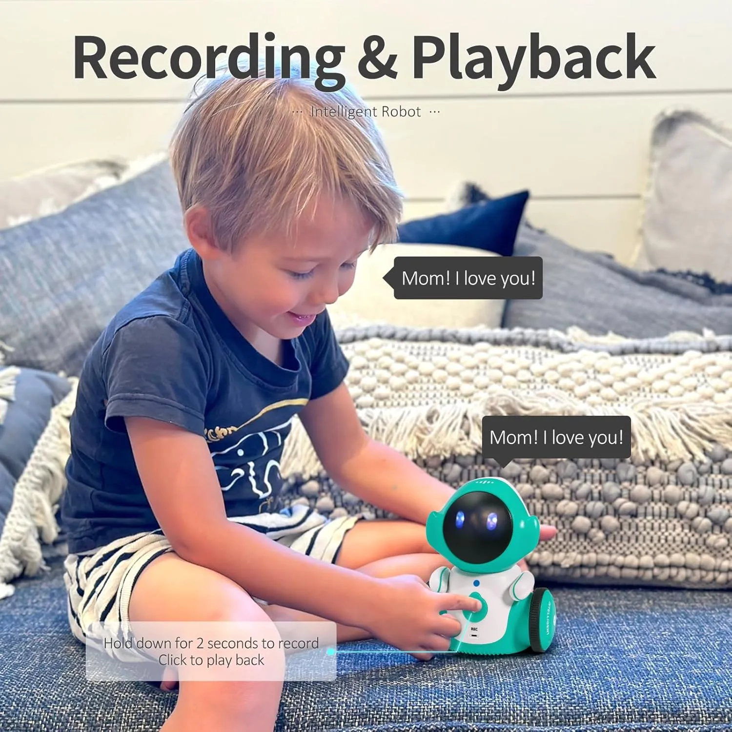 GILOBABY Robot Toys, Rechargeable Smart Talking Robots for Kids, Intelligent Robot with Voice Controlled Touch Sensor, Singing, Dancing, Recording, Repeat, Birthday Gifts for Boys Ages 6  Years