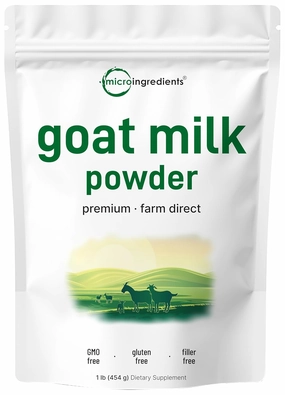 Goat Milk Powder, 1 Lb | Grass Fed Source, Australian Farm Derived, Unadulterated Formula, Easily Digested | Rich in Protein, Calcium, & Probiotics | Non-GMO, Gluten Free, Pet Friendly