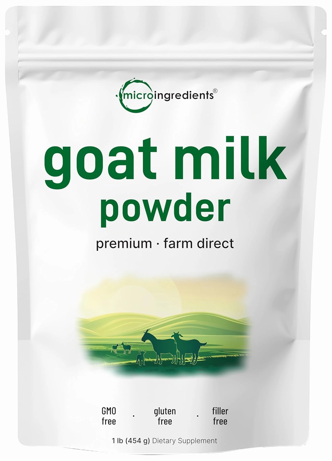Goat Milk Powder, 1 Lb | Grass Fed Source, Australian Farm Derived, Unadulterated Formula, Easily Digested | Rich in Protein, Calcium, & Probiotics | Non-GMO, Gluten Free, Pet Friendly