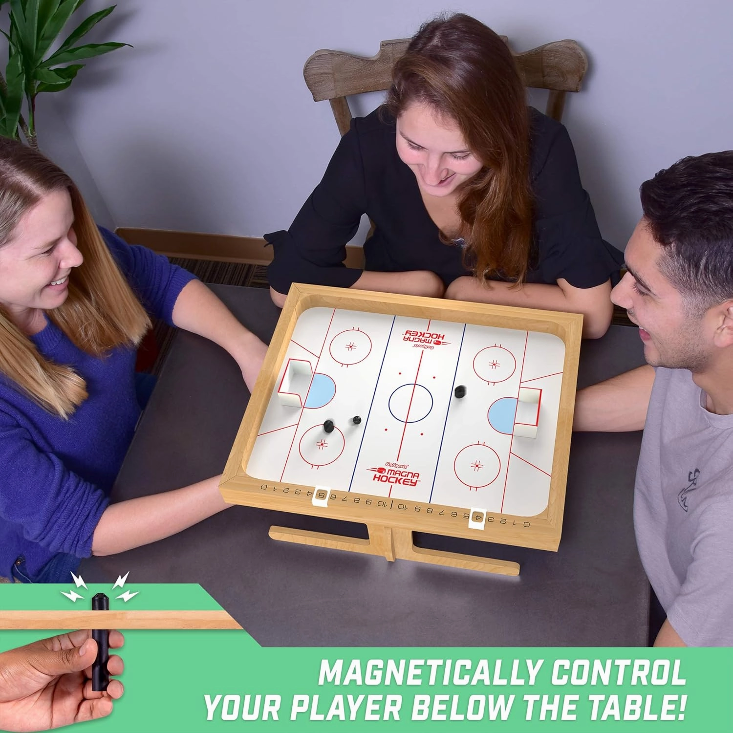 GoSports Magna Hockey Tabletop Board Game - Fast-Paced Magnet Game