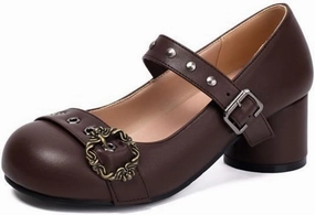 Goth Marry Janes Heels Rave Emo Grunge Doll Shoes with 2 Buckles for Women & Girls Kawaii Y2K Retro Elegant Cute Core Comfort Birthday Gifts for Preppy Teen Girls Rococo Summer Party