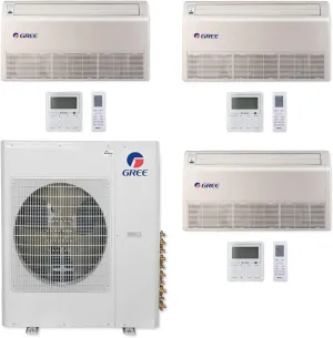 GREE Multi Gen2 Series 30,000 BTU 3-Zone Universal Floor/Ceiling 9K 12K 18K Ductless Mini-Split System