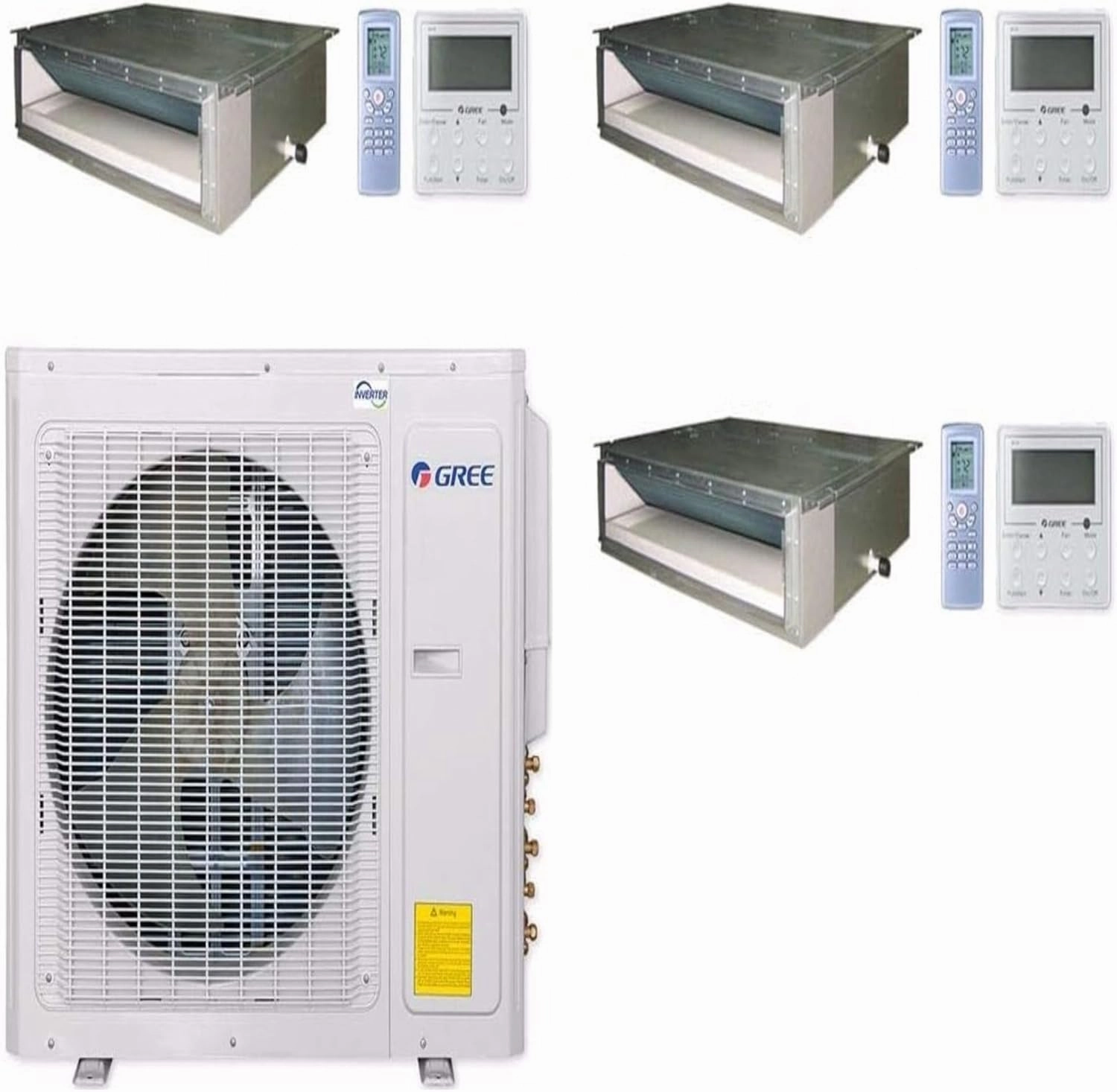 GREE Multi  Ultra Series 36,000 BTU 3-Zone Concealed Duct 9K 12K 18K Ductless Mini-Split System