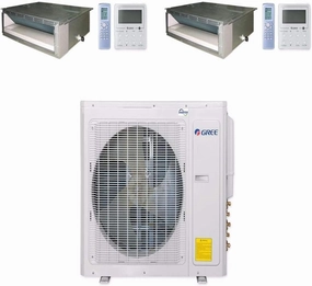 GREE Multi  Ultra Series 42,000 BTU 2-Zone Concealed Duct 18K 24K Ductless Mini-Split System