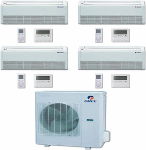 GREE Multi  Ultra Series 42,000 BTU 4-Zone Universal Floor/Ceiling 9K 18K 18K 18K Ductless Mini-Split System