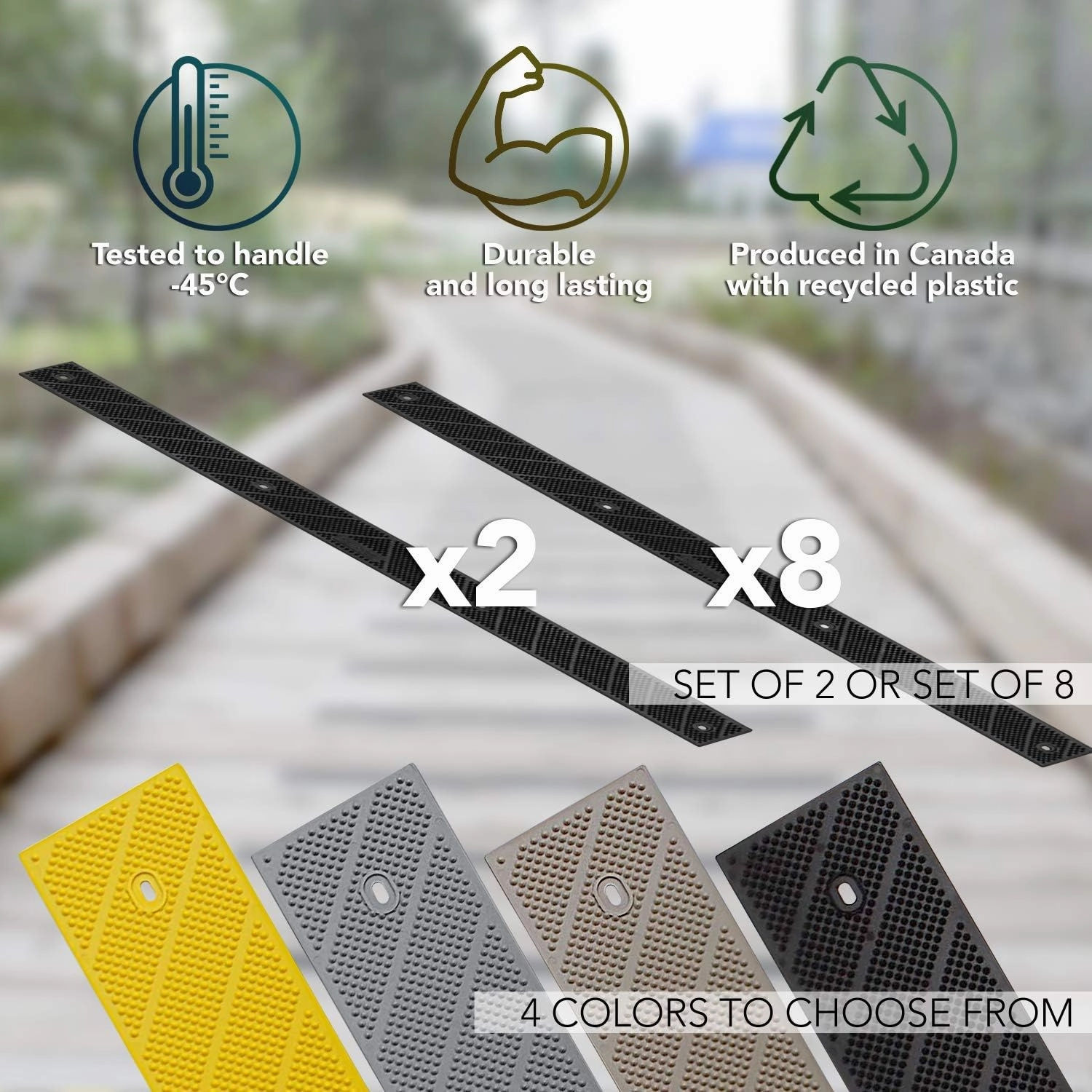GripStrips Anti-Slip Treads - 8 Pack, Beige (32" x 2") - Outdoor Non-Slip Tread Strips - Waterproof Safety Traction Strips for Stairs, Ramps, Boats, Ladders, Wood, Composite, Concrete, Metal