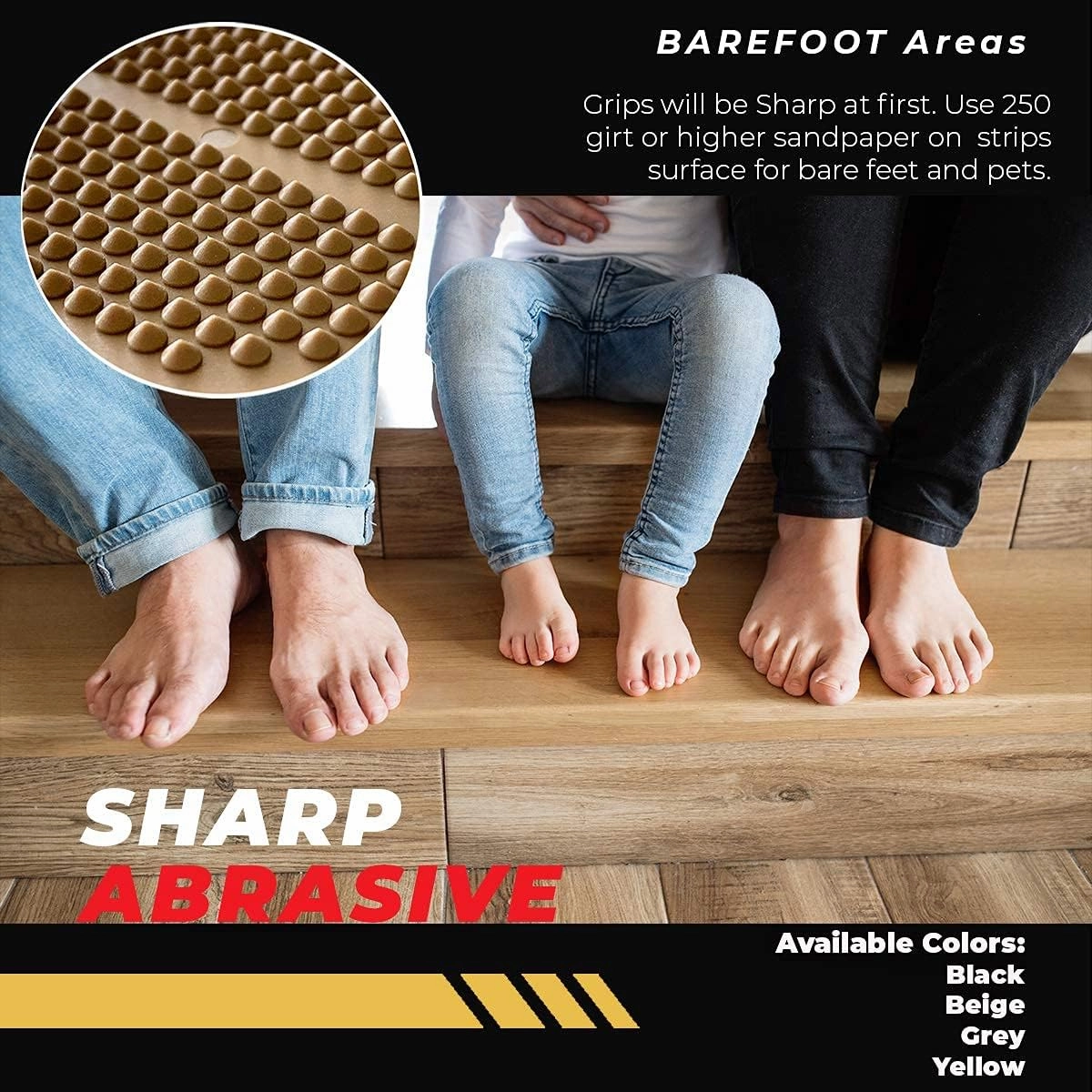 GripStrips Anti-Slip Treads - 8 Pack, Beige (32" x 2") - Outdoor Non-Slip Tread Strips - Waterproof Safety Traction Strips for Stairs, Ramps, Boats, Ladders, Wood, Composite, Concrete, Metal