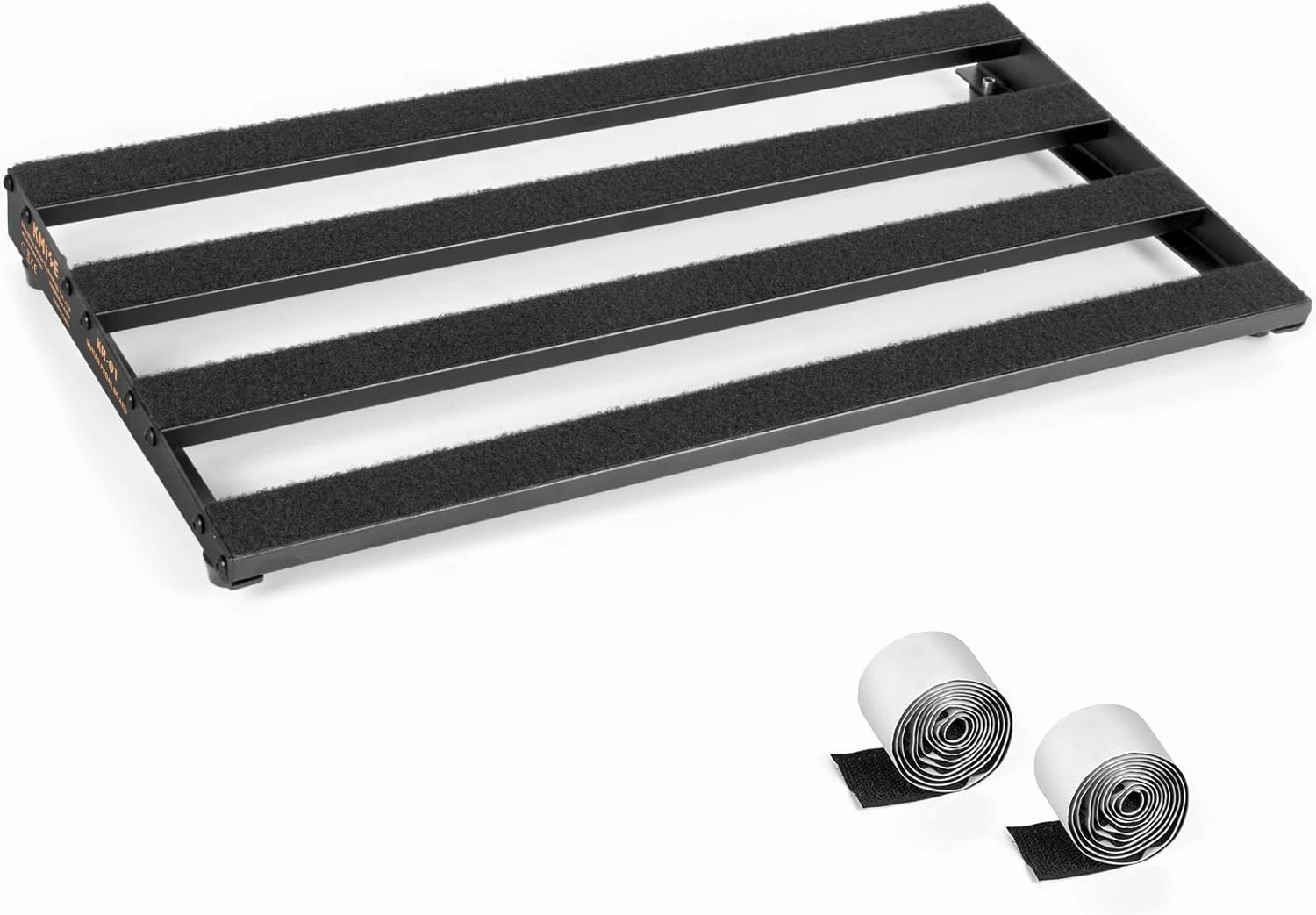 Guitar Pedal Board, Aluminium Alloy 2.2lb Light Pedal Board 19.0×9.6×1.7 Inch Black Pedalboard with Hook & Loop Tapes Big Enough for 8-12 Pedals and Durable