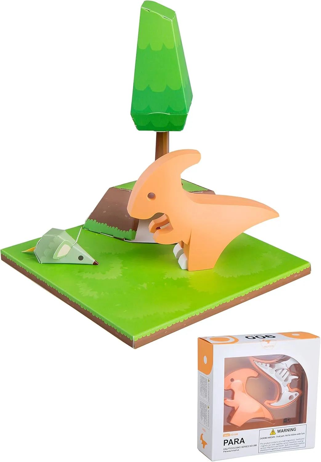 HALFTOYS Magnetic 3-D Puzzle Dinosaur Figures Toy Set for Kids & Family- para-Fine Motor Development