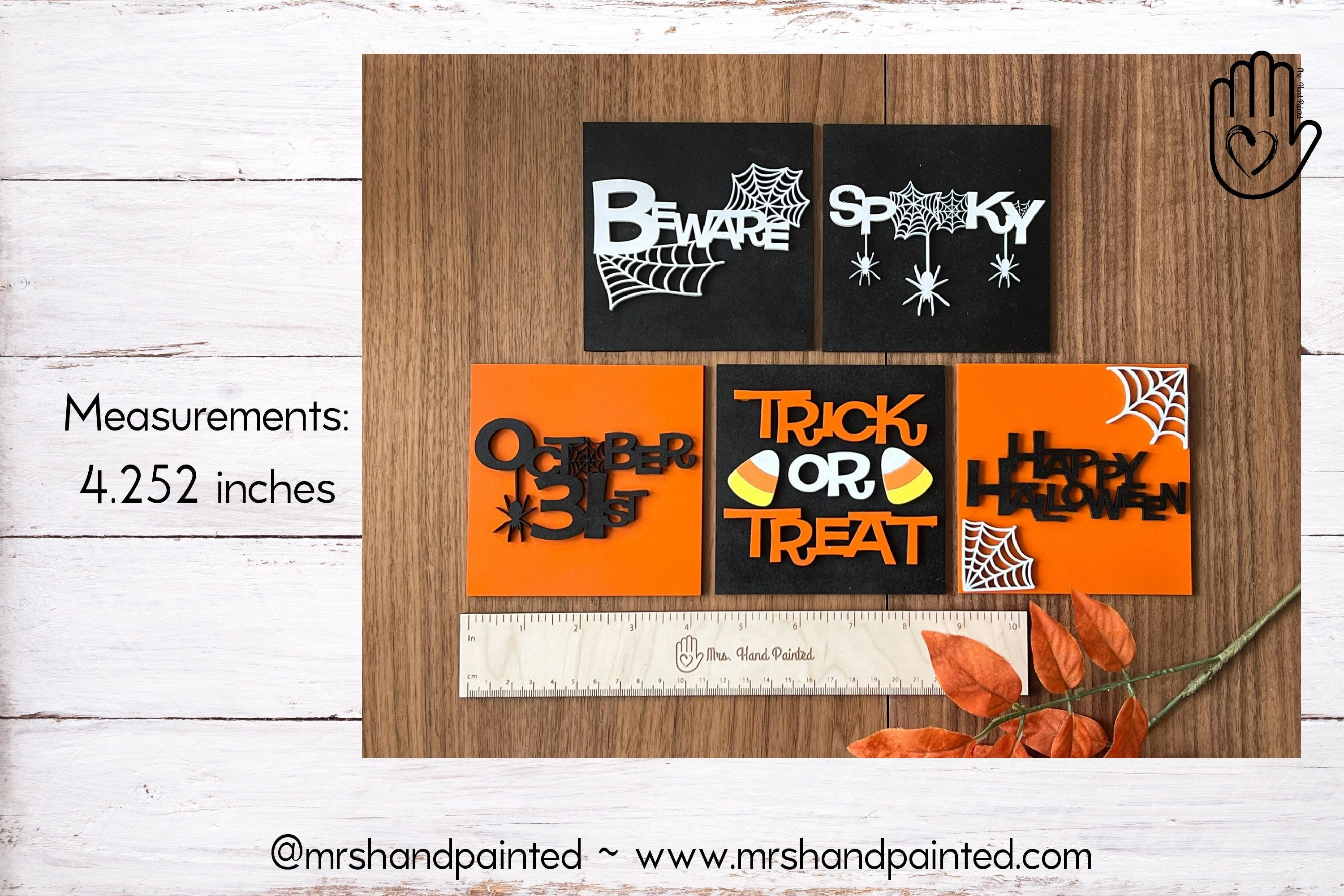 Halloween Word Art Interchangeable Signs - Laser Cut Wood Painted